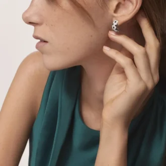 Brincos Panthere De Cartier – Ouro Branco, Ônix, Diamantes – Cartier
