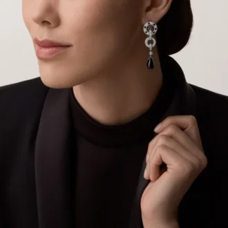 Brincos Panthere De Cartier, pavé