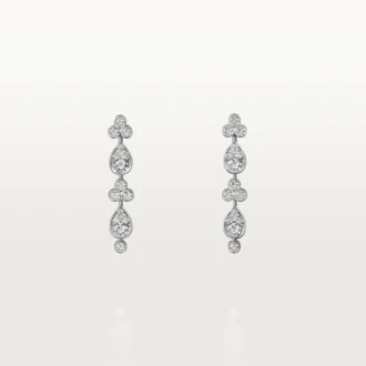 Brincos Pluie De Cartier – Ouro Branco, Diamantes – Cartier