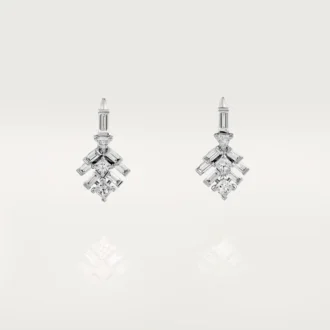 Brincos Reflection De Cartier – Ouro Branco, Diamantes – Cartier