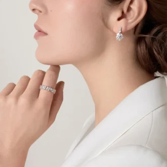 Brincos Reflection De Cartier – Ouro Branco, Diamantes – Cartier