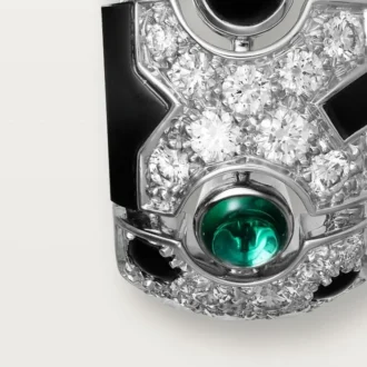Brincos [Sur]Naturel – Ouro branco, esmeraldas, ônix, diamantes – Cartier