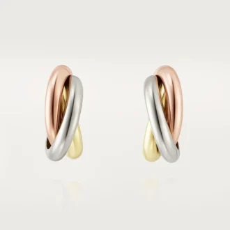Brincos Trinity Hoop em ouro tricolor | Cartier Us