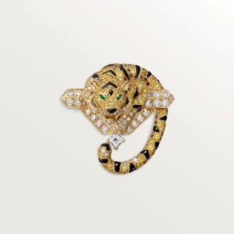 Broche Faune Et Flore De Cartier, diamantes amarelos, laranja e castanhos, pavé