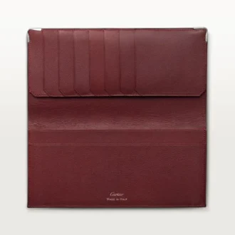 Carteira Internacional com Foldas, Must De Cartier – Pele de bezerro preta, acabamento em aço inoxidável – Cartier
