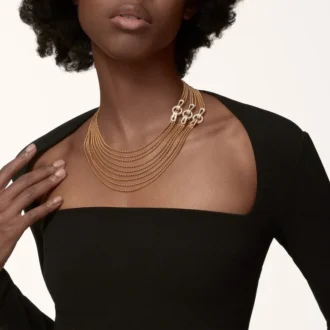 Colar Agrafe, modelo médio, semi-pavé