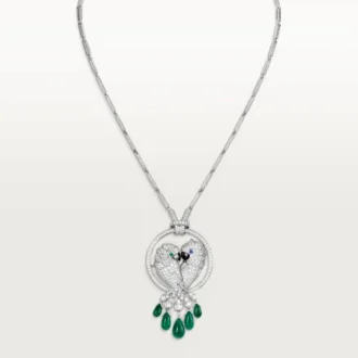 Colar Faune Et Flore De Cartier, pingentes de esmeralda, pavé
