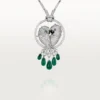 Colar Faune Et Flore De Cartier, pingentes de esmeralda, pavé