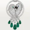Colar Faune Et Flore De Cartier, pingentes de esmeralda, pavé