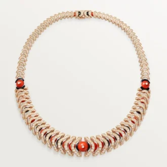 Colar Geometrie & Contrastes, Coral, Pavé
