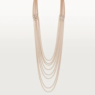 Colar longo Agrafe, semi-pavé