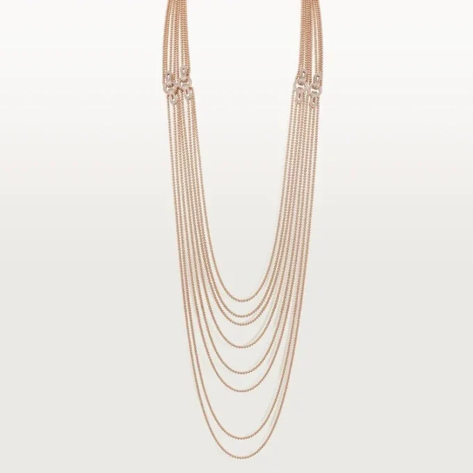 Colar longo Agrafe, semi-pavé