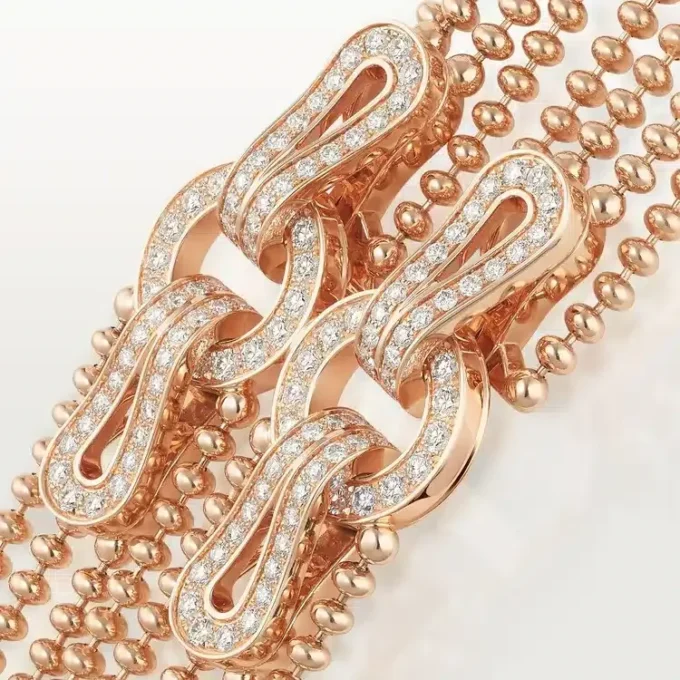 Colar longo Agrafe, semi-pavé