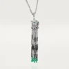Colar longo Panthere De Cartier, esmeralda, multiuso, modelo grande, pavé