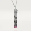 Colar longo Panthere De Cartier, rubi, multiuso, modelo grande, pavé