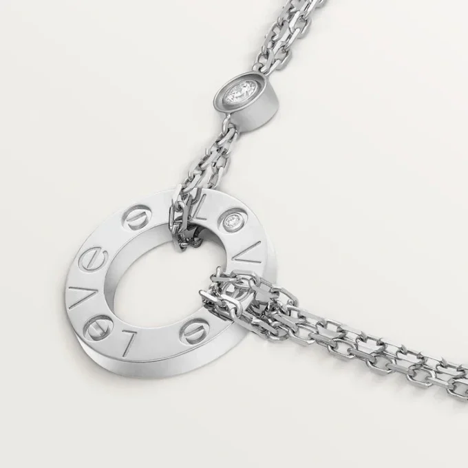 Colar Love, 2 diamantes – Ouro branco, Diamantes – Cartier