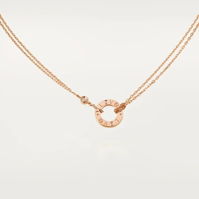 Colar Love, 2 diamantes – Ouro rosa, Diamantes – Cartier