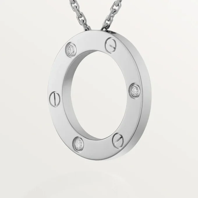 Colar Love, 3 diamantes – Ouro branco, Diamantes – Cartier