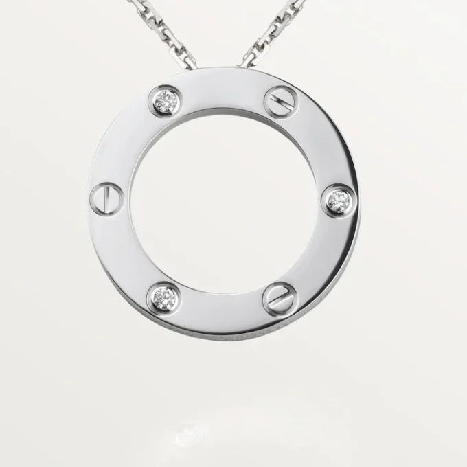 Colar Love, 3 diamantes – Ouro branco, Diamantes – Cartier
