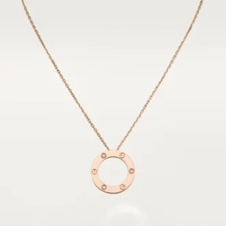 Colar Love, 3 diamantes – Ouro rosa, Diamantes – Cartier