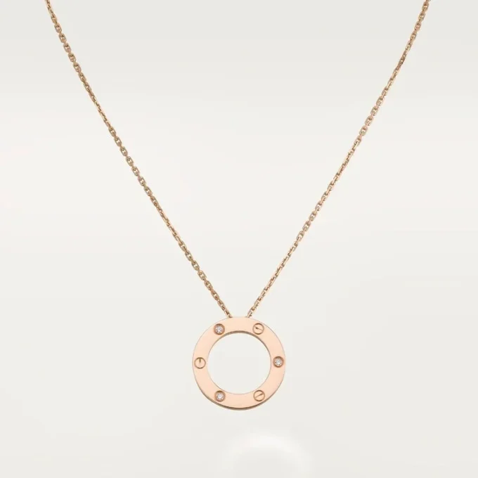 Colar Love, 3 diamantes – Ouro rosa, Diamantes – Cartier