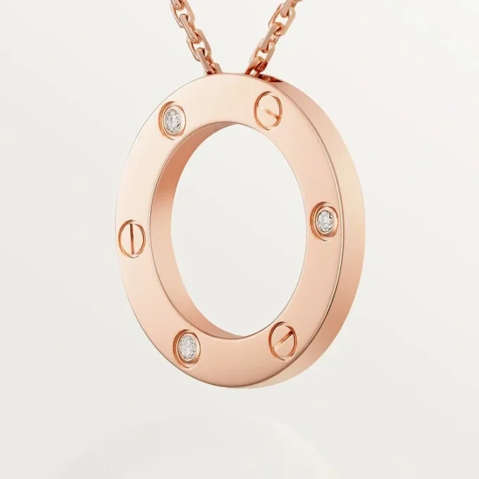 Colar Love, 3 diamantes – Ouro rosa, Diamantes – Cartier