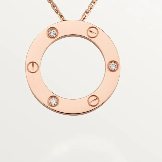 Colar Love, 3 diamantes – Ouro rosa, Diamantes – Cartier