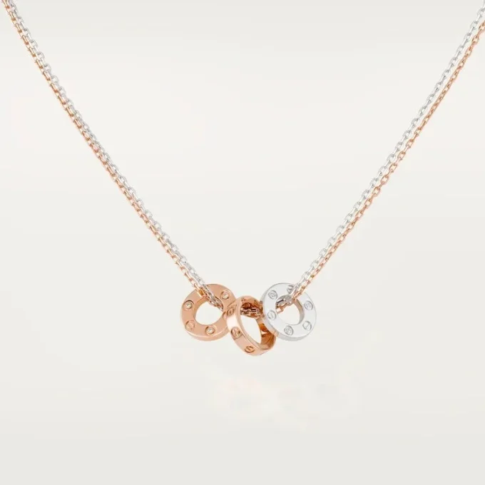 Colar Love, 6 diamantes – Ouro rosa, ouro branco, diamantes – Cartier