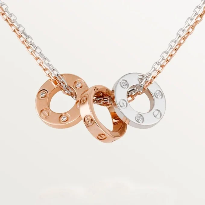 Colar Love, 6 diamantes – Ouro rosa, ouro branco, diamantes – Cartier