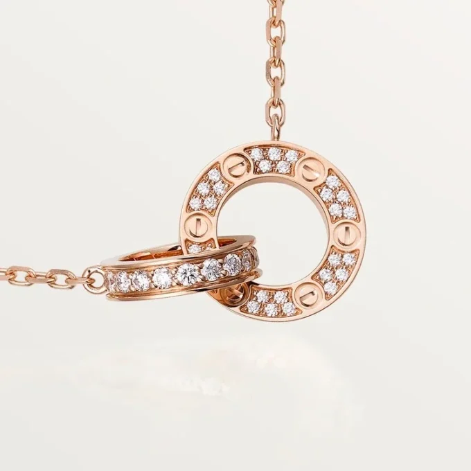 Colar Love – Ouro rosa, diamantes – Cartier