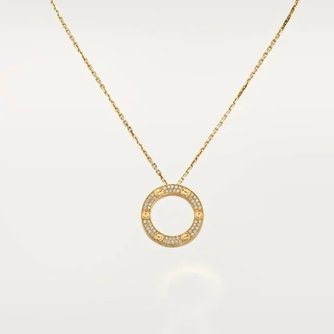 Colar Love, pavé de diamantes – Ouro amarelo, diamantes – Cartier