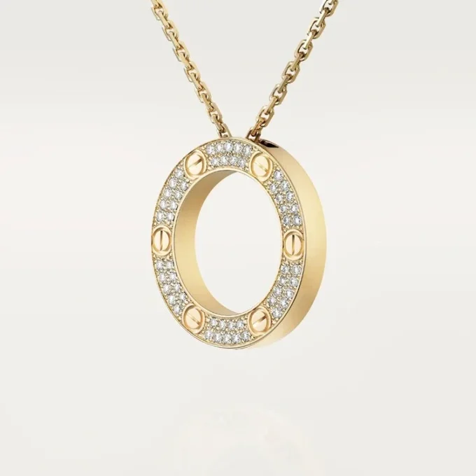 Colar Love, pavé de diamantes – Ouro amarelo, diamantes – Cartier