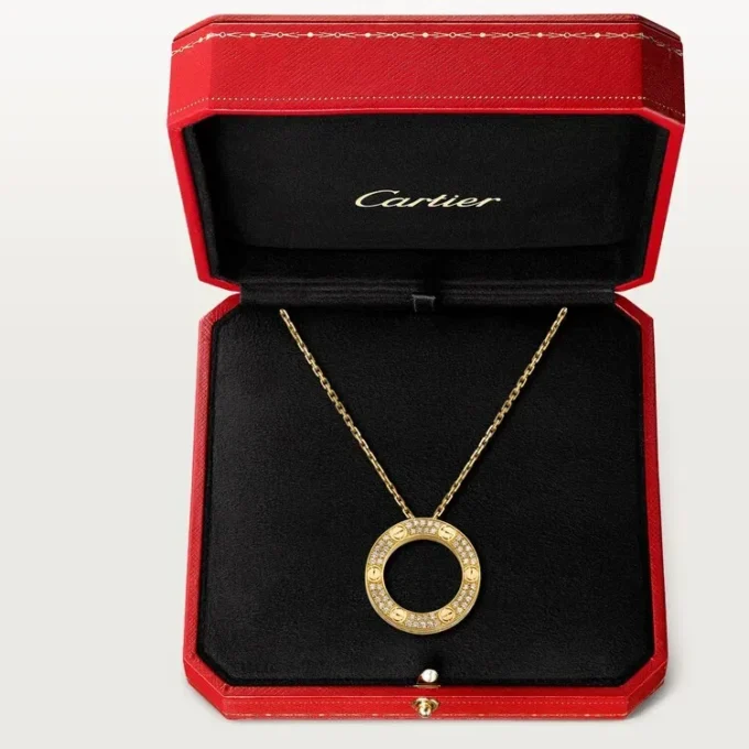 Colar Love, pavé de diamantes – Ouro amarelo, diamantes – Cartier