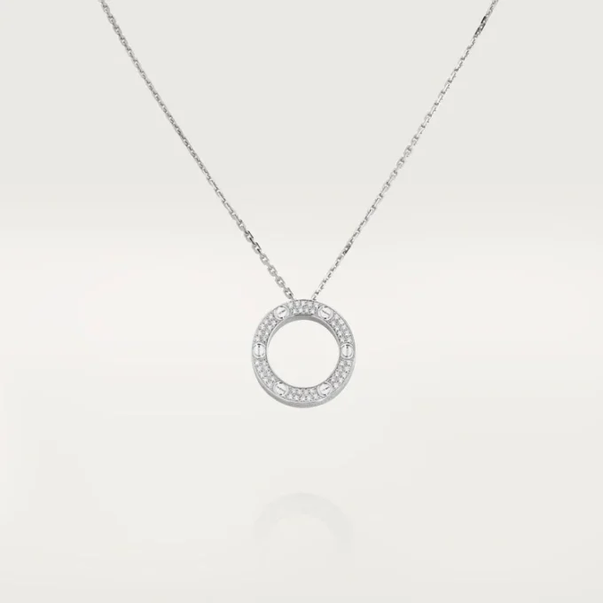 Colar Love, pavé de diamantes – Ouro branco, diamantes – Cartier