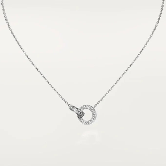 Colar Love, pavé de diamantes – Ouro branco, diamantes – Cartier