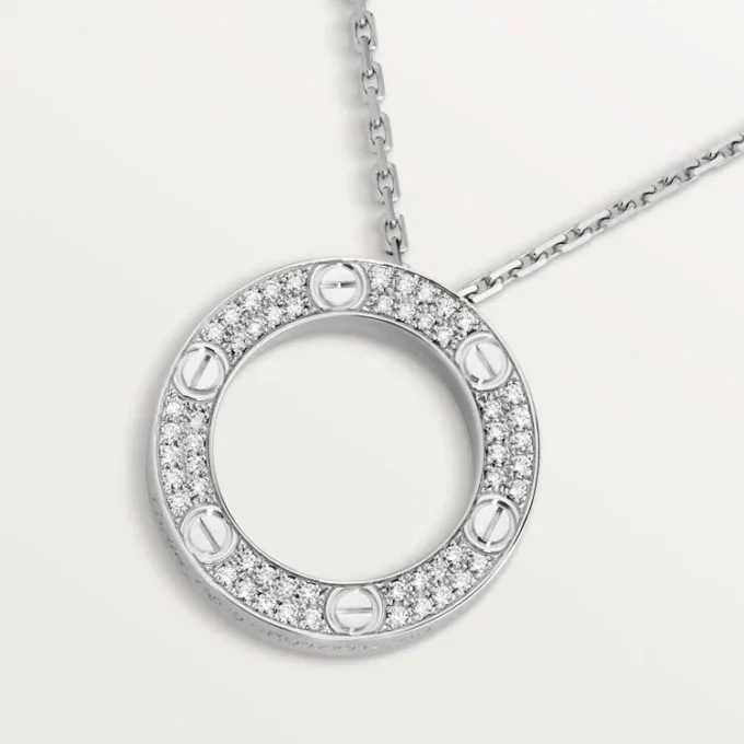 Colar Love, pavé de diamantes – Ouro branco, diamantes – Cartier