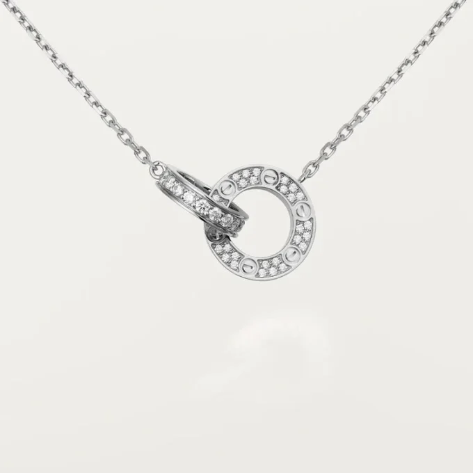 Colar Love, pavé de diamantes – Ouro branco, diamantes – Cartier