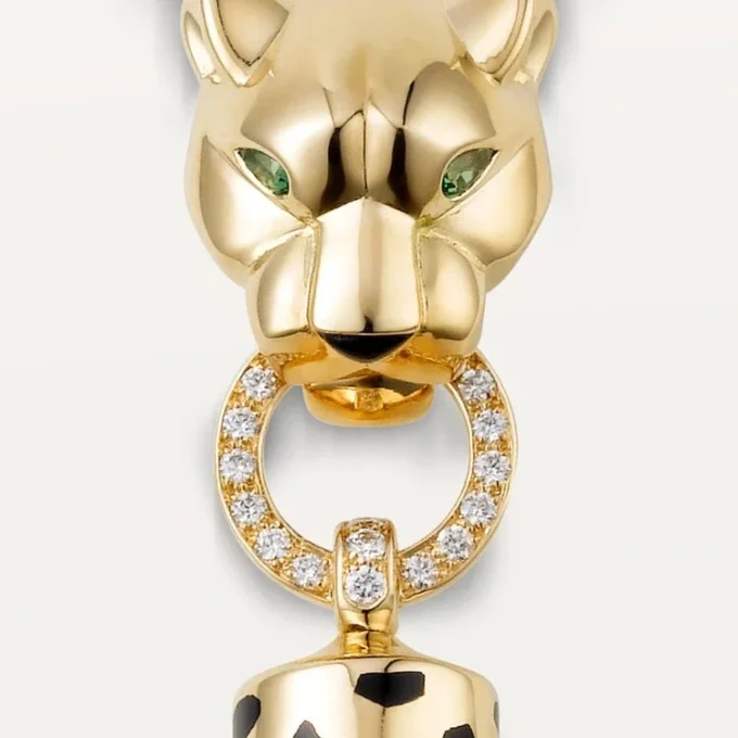 Colar Panthere De Cartier – Ouro amarelo, laca preta, granadas tsavoritas, ônix, diamantes – Cartier