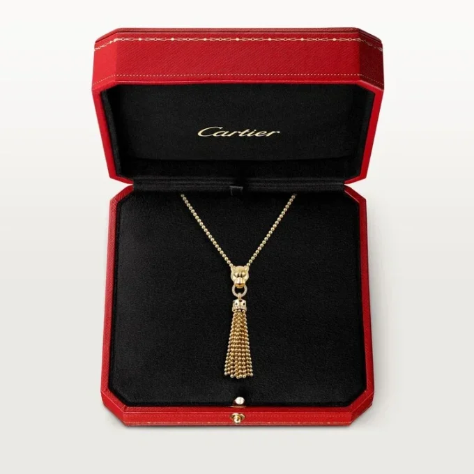 Colar Panthere De Cartier – Ouro amarelo, laca preta, granadas tsavoritas, ônix, diamantes – Cartier