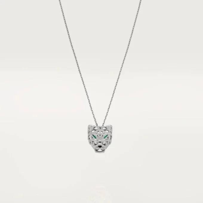Colar Panthere De Cartier – Ouro Branco, Esmeraldas, Diamantes, Ônix – Cartier
