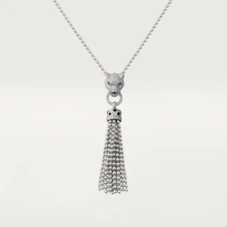 Colar Panthere De Cartier – Ouro Branco, Laca Preta, Esmeraldas, Ônix, Diamantes – Cartier