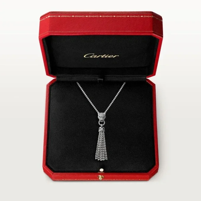 Colar Panthere De Cartier – Ouro Branco, Laca Preta, Esmeraldas, Ônix, Diamantes – Cartier