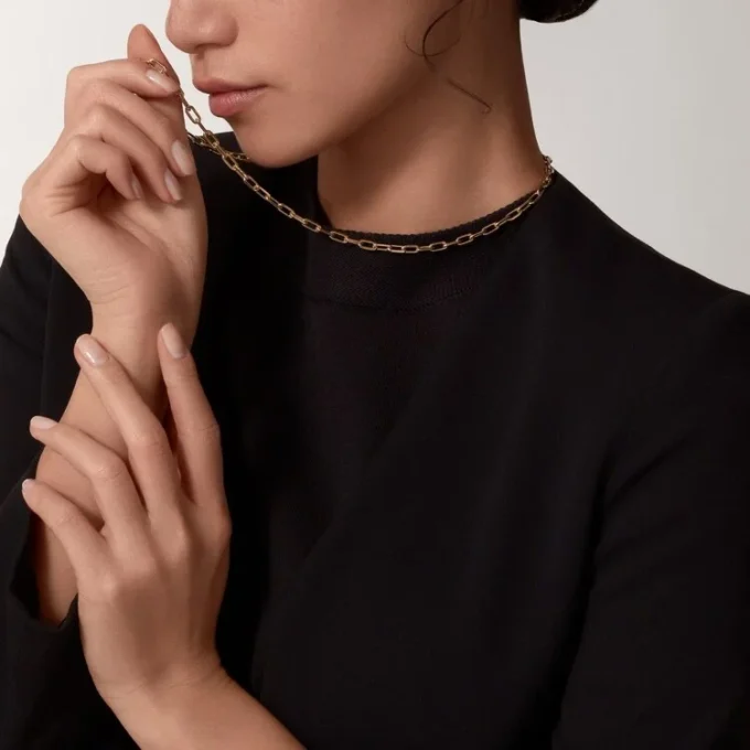 Colar Santos De Cartier, Corrente, Modelo Pequeno