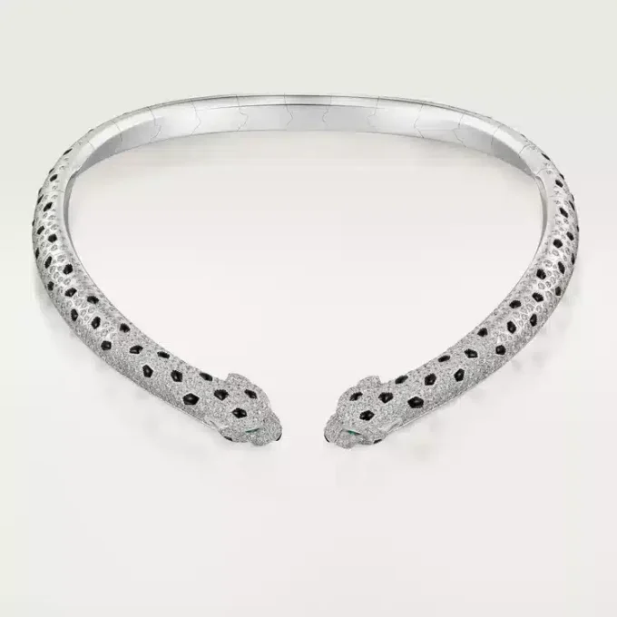 Colar Torque Panthere De Cartier, articulado, pavé