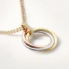 Colar Trinity com corrente de diamantes em ouro tricolor | Cartier Us