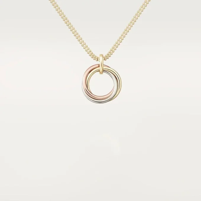 Colar Trinity com corrente de diamantes em ouro tricolor | Cartier Us