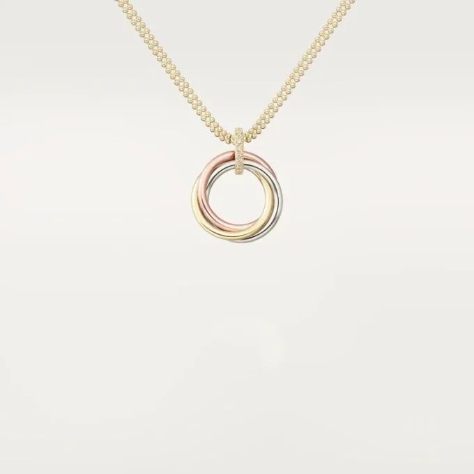 Colar Trinity com corrente de diamantes em ouro tricolor | Cartier Us