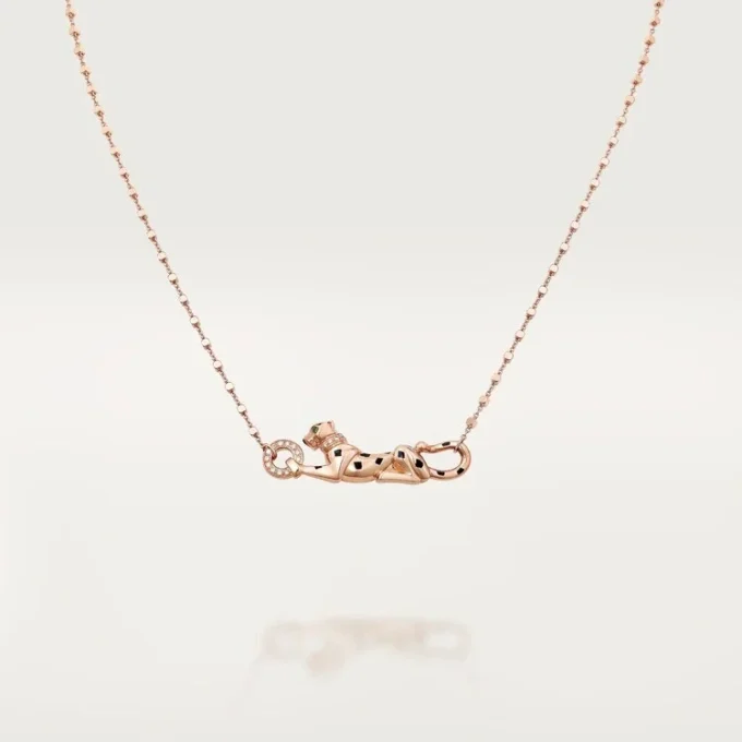 Colar Panthere De Cartier – Ouro rosa, granadas tsavoritas, diamantes – Cartier