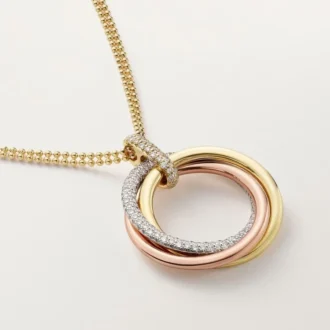 Pingente Trinity, modelo grande, semi-pavé