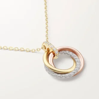 Pingente Trinity, modelo pequeno, semi-pavé